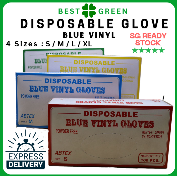 Disposable Blue Vinyl Glove [Medium] | Powder Free | 1 Ctn