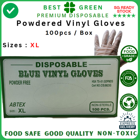 Disposable Clear Vinyl Glove [Extra Large] | Powdered | 1 Ctn