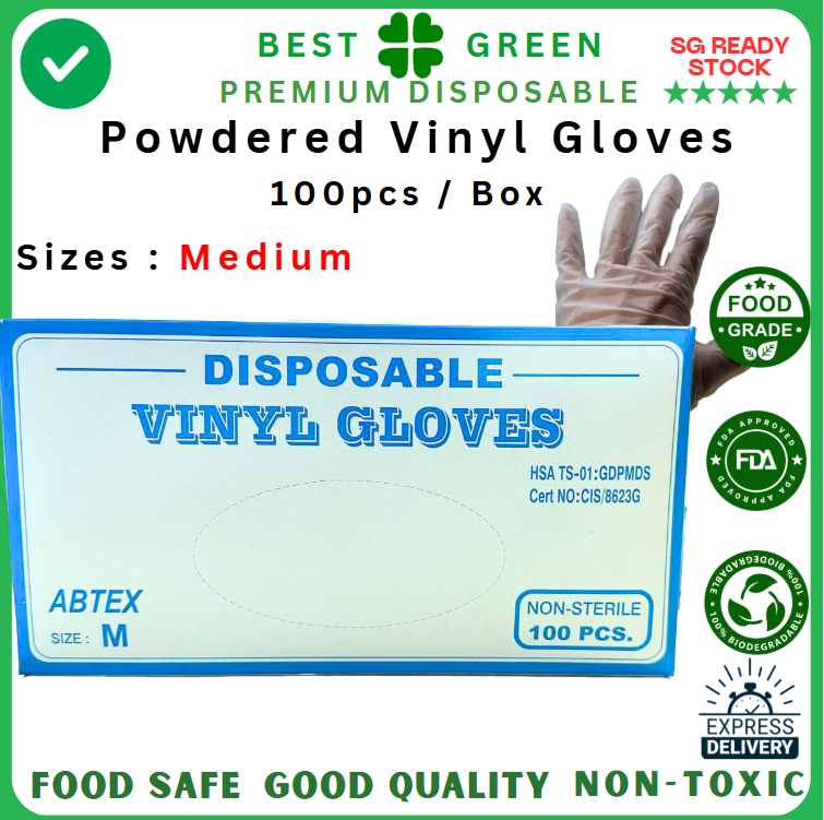 Disposable Vinyl Glove [Medium] | Powdered | 1ctn