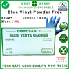 Disposable Blue Vinyl Glove [Extra Large] | Powder Free | 1 Ctn