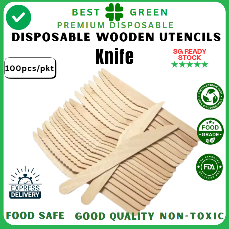 Disposable Wooden Knife [160mm] | 1 Ctn