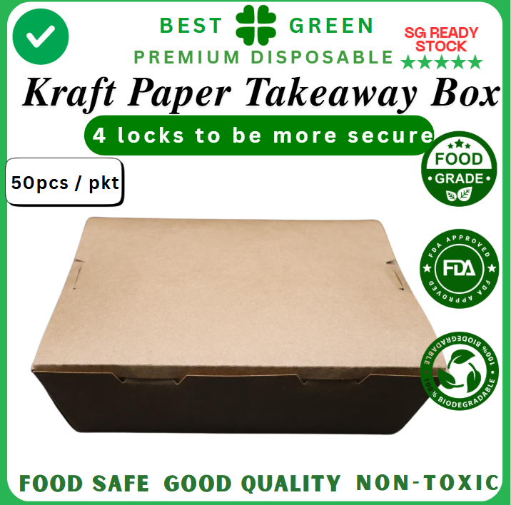 Disposable Kraft Paper Takeaway Box [500ml] | 1 Ctn