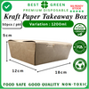 Disposable Kraft Paper Takeaway Box [1200ml] | 1 Ctn