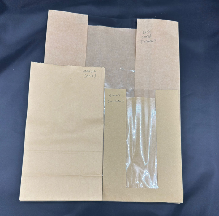 Disposable Kraft Paper Bag With Window | Large | 1 Ctn