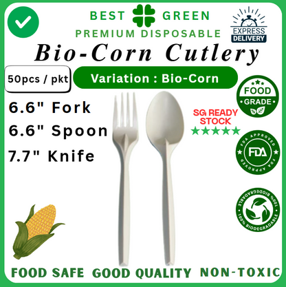 Biodegradable Bio-Corn Cutlery [6.6" Spoon] | 1 Ctn