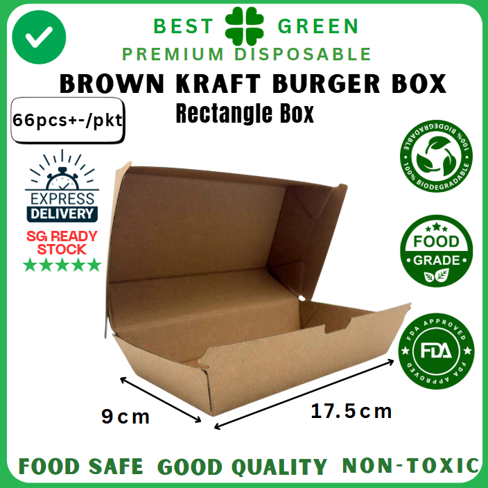 Disposable Burger Box [Rectangle] | 1 Ctn