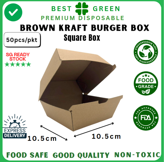 Disposable Burger Box [10.5 x 10.5cm] | 1 Ctn