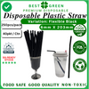 Disposable Plastic Straw [Flexible] | [Black] | [6mm X 203mm] | 1 Ctn