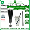 Disposable Plastic Straw [Individual Wrap] | [Black] | [8mm X 210mm] | 1 Ctn
