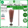 Disposable Plastic Straw [Red Striped] | [8mm X 197mm] | 1 Ctn
