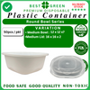 Disposable Round Plastic Container with Lid [Medium] | 1 Ctn [bowl & lid EACH]