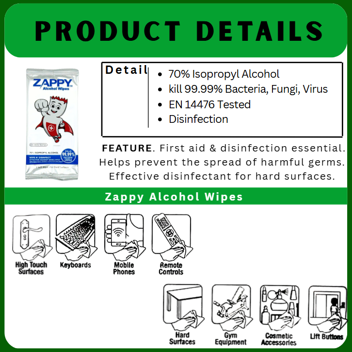 Zappy IPA Alcohol Wipes | [1 Ctn]