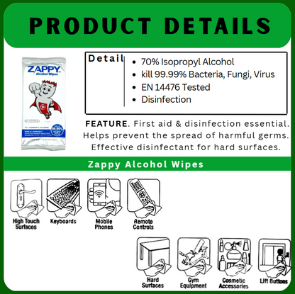 Zappy IPA Alcohol Wipes | [1 Ctn]