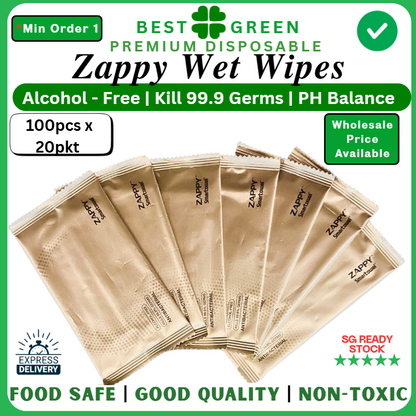 Zappy Alcohol-Free Wipes |  1 Ctn