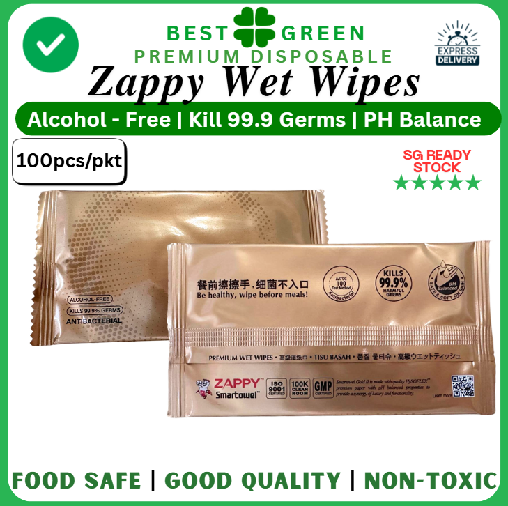 Zappy Alcohol-Free Wipes |  1 Ctn