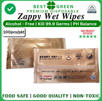 Zappy Alcohol-Free Wipes |  1 Ctn
