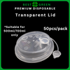 Plastic Injection Cups PP Transparent Lid* [500ml & 700ml] | 1 Ctn