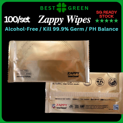 [✅SG READY STOCK] Zappy Alcohol-Free Wipes / Wet Wipes / Antibacterial / PH Balanced / Kills 99.9% Harmful Germs
