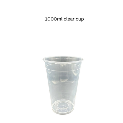 ✅SG READY STOCK [500ml/700ml/1000ml] Plastic Disposable PP Injection Cups Clear / White With Lids & Stopper