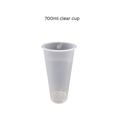✅SG READY STOCK [500ml/700ml/1000ml] Plastic Disposable PP Injection Cups Clear / White With Lids & Stopper