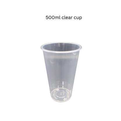 ✅SG READY STOCK [500ml/700ml/1000ml] Plastic Disposable PP Injection Cups Clear / White With Lids & Stopper