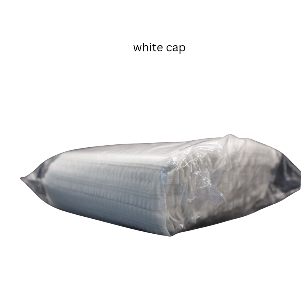 [100pcs / pck] Disposable Non-Woven Bouffant Cap | (Blue/white) | Unisex Hair Cap | Hair Cover