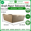 Disposable Kraft Paper Takeaway Box [500ml] | 1 Ctn