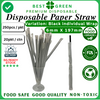 Disposable Paper Straw [Black Individual Wrap] | [6mm X 197mm] | 1 Ctn