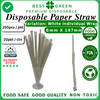 Disposable Paper Straw [White Individual Wrap] | [6mm X 197mm] | 1 Ctn