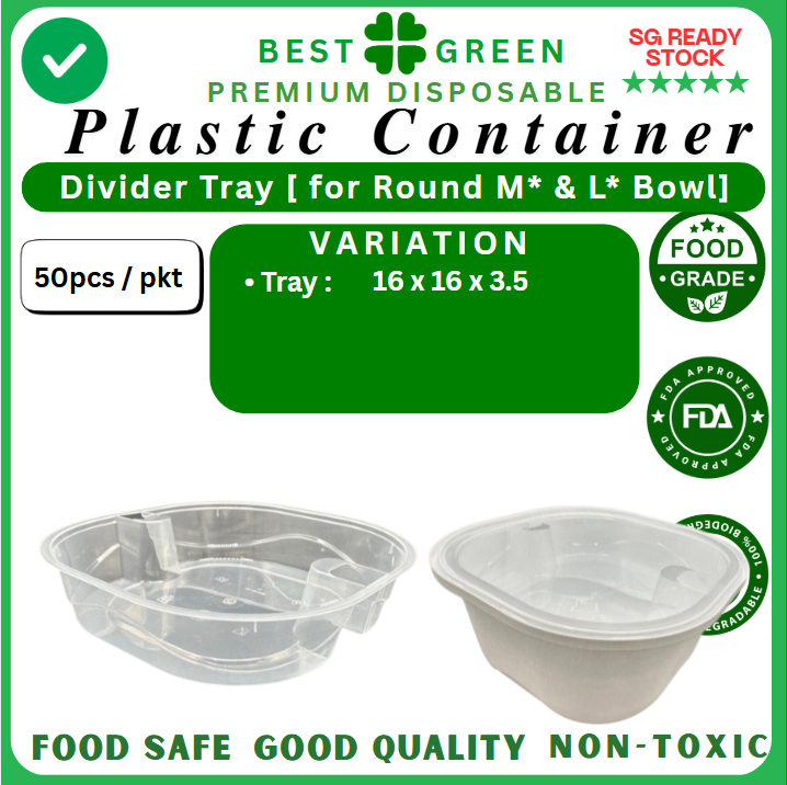 Disposable Container Divider Tray | [For Round Container Only]* | 1 Ctn