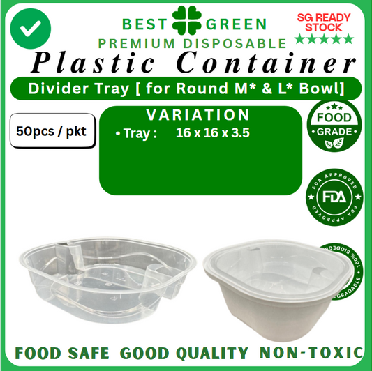 Disposable Container Divider Tray | [For Round Container Only]* | 1 Ctn