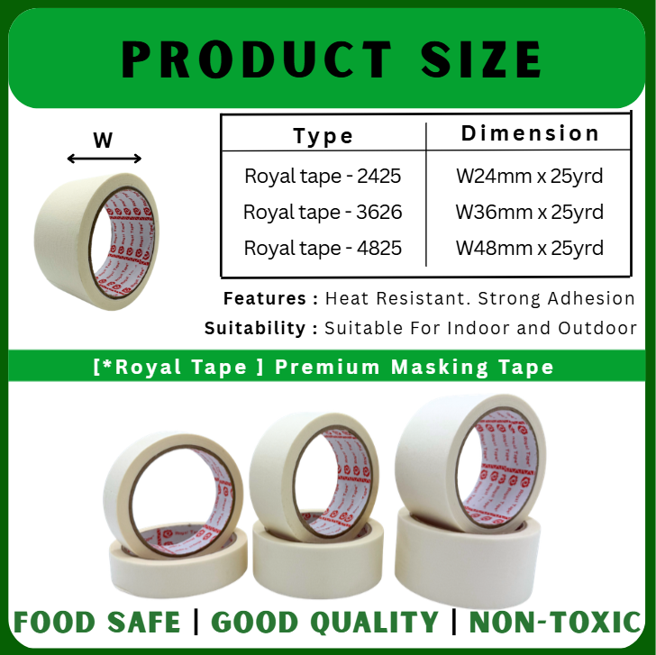 [48mm x 22m] Royal Masking Tape | [1 Ctn]