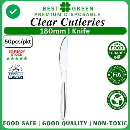 Disposable [180mm] Clear Knife | 1 Ctn